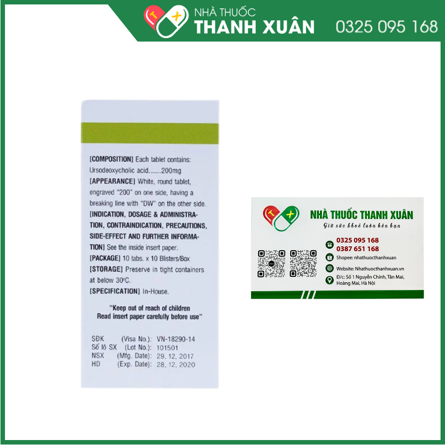 Uruso Tab 200mg cải thiện chức năng gan, mật